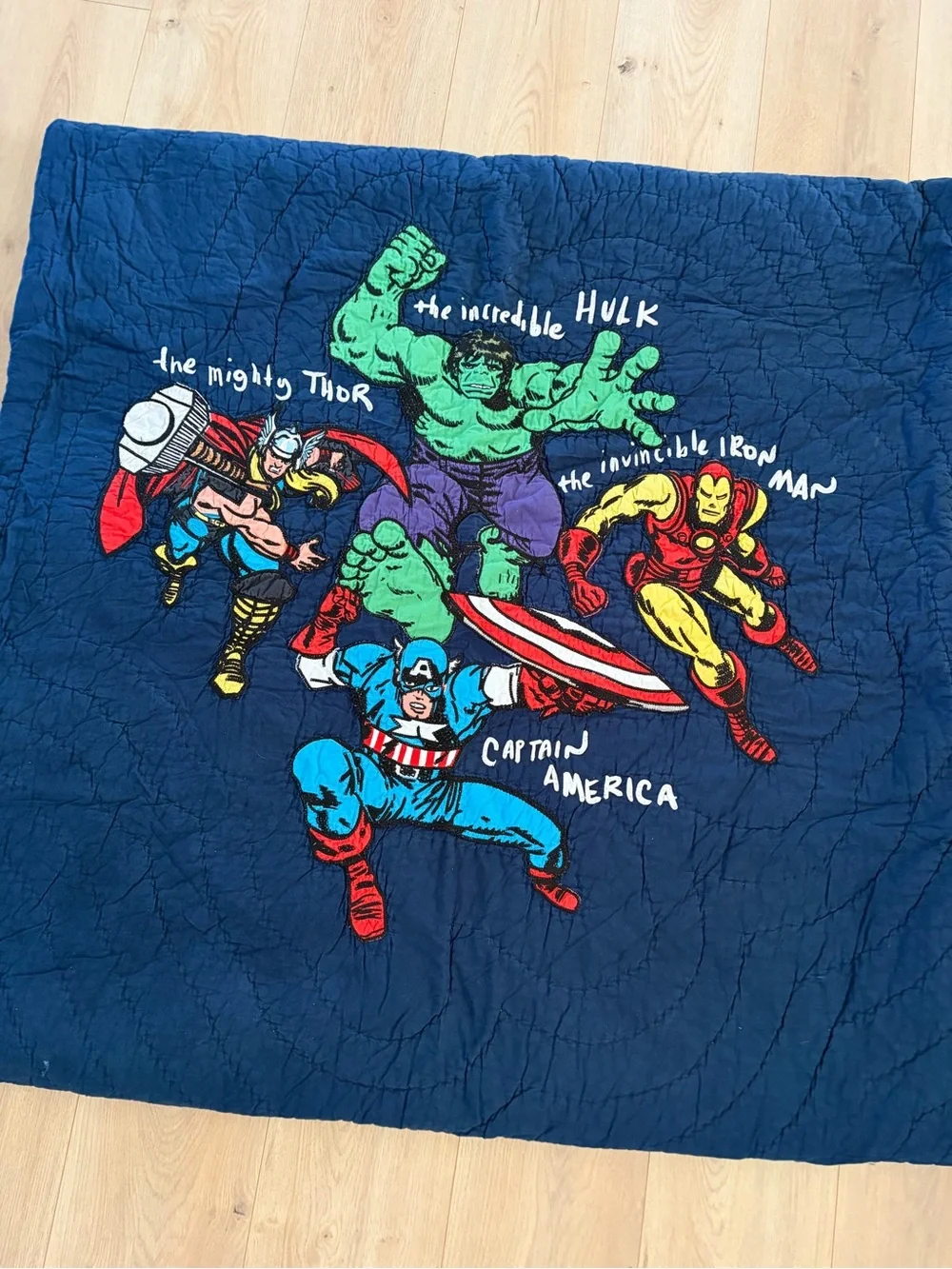 Pottery Barn Kids Full/Queen Marvel Superheroes Quilted Cotton Quilt 86x86